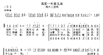 真象一对亲兄弟_民歌简谱_词曲: