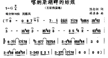 喀纳斯湖畔的姑娘_民歌简谱_词曲:陈念祖 薛清海