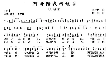 阿哥陪我回故乡_民歌简谱_词曲:王中新 赵翔