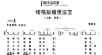 啥格姑娘使法宝_民歌简谱_词曲: