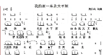 我的家——东北大平原_民歌简谱_词曲:闵长山 闵长山