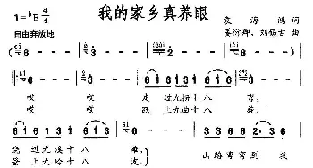 我的家乡真养眼_民歌简谱_词曲: