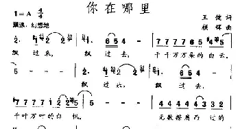 你在哪里_民歌简谱_词曲:王健 颜辉