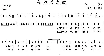 航空兵之歌_民歌简谱_词曲:张士燮 丁家岐、朱正本