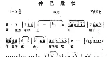 仲巴囊松_民歌简谱_词曲: