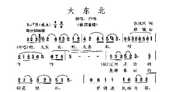 大东北_民歌简谱_词曲:张枚同 修骏