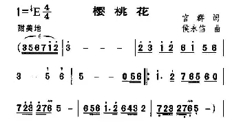 樱桃花_民歌简谱_词曲:宫群 侯永信