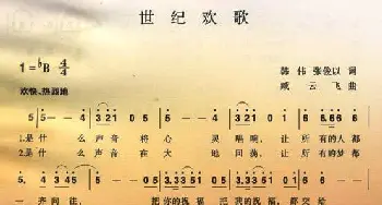 世纪欢歌_民歌简谱_词曲:韩伟 臧云飞