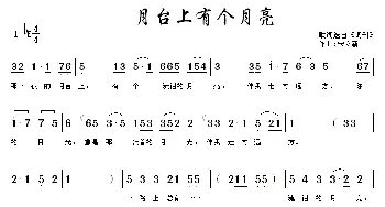 月台上有个月亮_民歌简谱_词曲: 宋立新