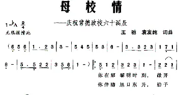 母校情——庆祝常德政校六十诞辰_民歌简谱_词曲: