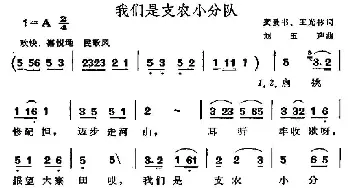 我们是支农小分队_民歌简谱_词曲: