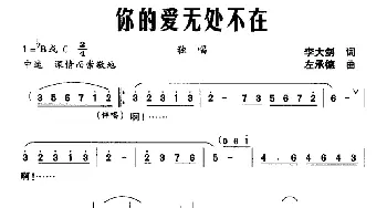 你的爱无处不在_民歌简谱_词曲:李大剑 左承德