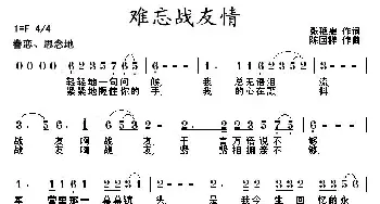 难忘战友情_民歌简谱_词曲:张艳惠 陈国祥