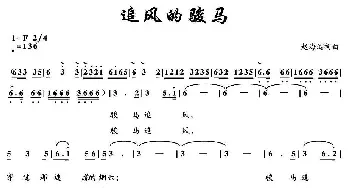 追风的骏马_歌曲简谱_词曲:赵海远 赵海远