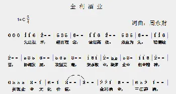 金利酒业_歌曲简谱_词曲:周永财 周永财