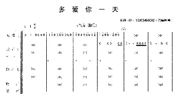 多爱你一天_歌曲简谱_词曲: