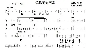 等你平安回家_歌曲简谱_词曲:陆果 郑昌群