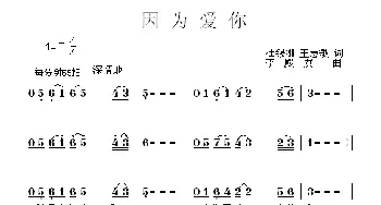 因为爱你_歌曲简谱_词曲:王慧敏 杜锡刚 李殿友