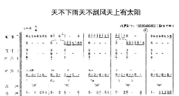 天不下雨天不刮风天上有太阳_歌曲简谱_词曲: