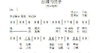 打滩的汉子_歌曲简谱_词曲:佟文西 黄进军