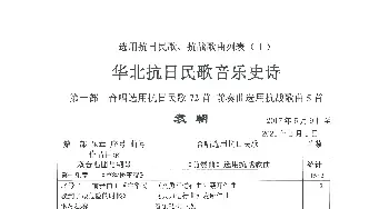 选用抗日民歌、抗战歌曲列表_歌曲简谱_词曲:袁朝制表