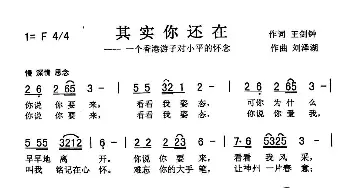 其实你还在_歌曲简谱_词曲:王剑钟 刘泽湖