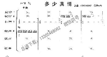 多少真情_歌曲简谱_词曲: