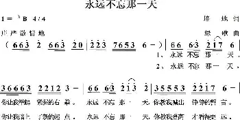 永远不忘那一天_歌曲简谱_词曲:培地 绿歌