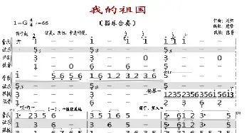 我的祖国_歌曲简谱_词曲:乔羽 刘炽