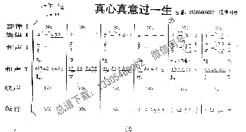 真心真意过一生_歌曲简谱_词曲: