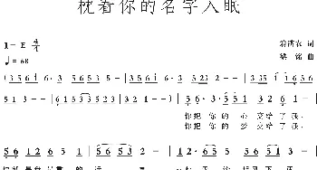 枕着你的名字入眠_歌曲简谱_词曲:翁济农 梁铭