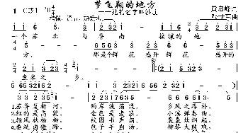 梦飞翔的地方_歌曲简谱_词曲:黄启峰 张世军