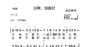 1029 主啊，你真好_歌曲简谱_词曲:开花结果 国真强