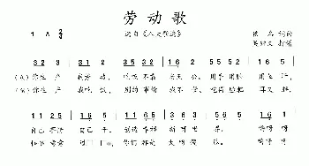 八大歌选：劳动歌_歌曲简谱_词曲:佚名 佚名