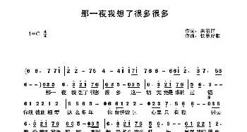 那一夜我想了很多很多_歌曲简谱_词曲:关丽群 快乐好歌