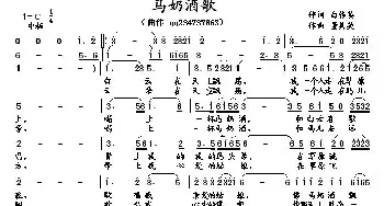 马奶酒歌_歌曲简谱_词曲:白传英 董其英