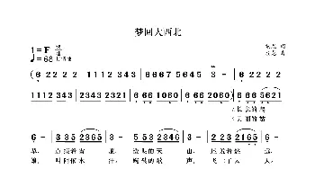 梦回大西北_歌曲简谱_词曲:袁龙 袁龙