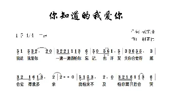 你知道的我爱你_歌曲简谱_词曲:盛拓路 胡正伟