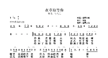 在草原等你_歌曲简谱_词曲:阿汝 草原丁喜