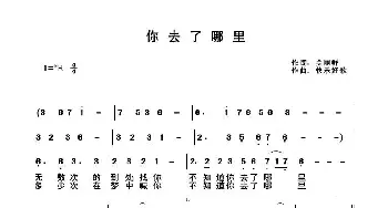 你去了哪里_歌曲简谱_词曲:关丽群 快乐好歌