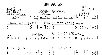 新东方_歌曲简谱_词曲:陈普 陈普