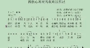 再伤心再痛苦我难以忘记_歌曲简谱_词曲:恋歌婷婷 心旷神怡（石英）