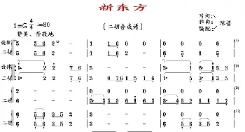 新东方_歌曲简谱_词曲:陈普 陈普