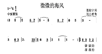 微微的海风_歌曲简谱_词曲:张海宁 刘小君