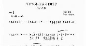 那时真不该放开你的手_歌曲简谱_词曲:阿B 龙卷风