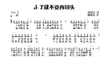 走了就不要再回头_歌曲简谱_词曲:田宇 杨晓旭