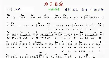 为了真爱(bA调)_歌曲简谱_词曲:王斌 白杨 白杨