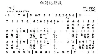 祖国记得我_歌曲简谱_词曲:聂建新 武俊毅曲、黄勇编曲