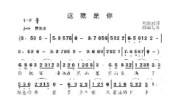 这就是你_歌曲简谱_词曲:刘爱斌 高福友