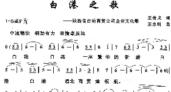 白港_歌曲简谱_词曲:王奇戈 王永明